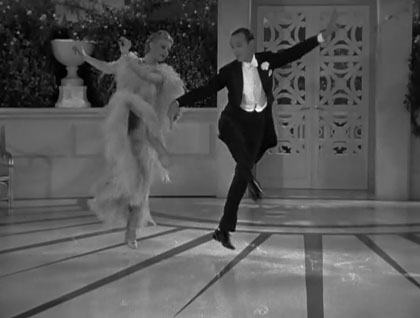 Filmruta från Top Hat med Ginger Rogers och Fred Astaire